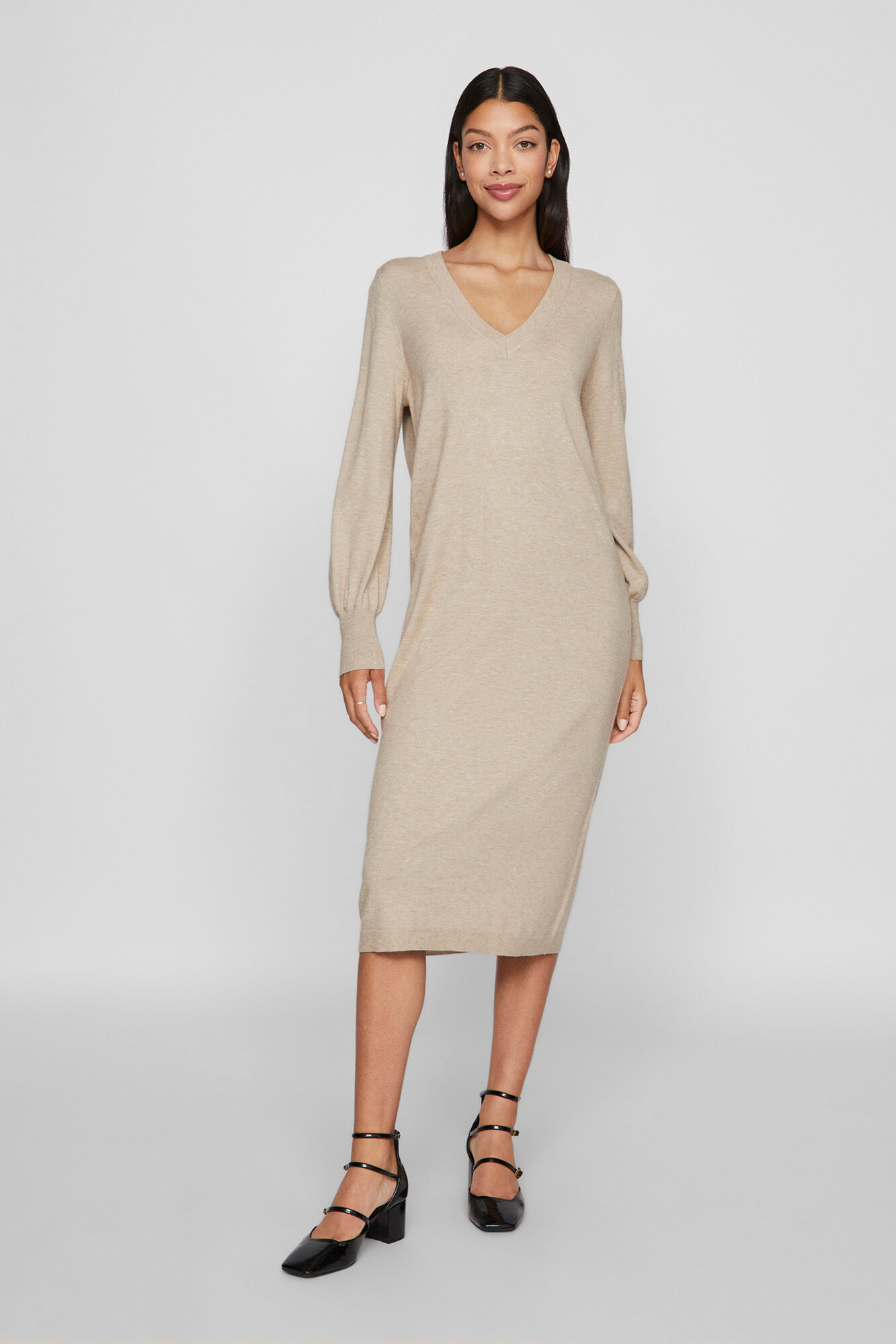 Jersey knit midi dress new arrivals