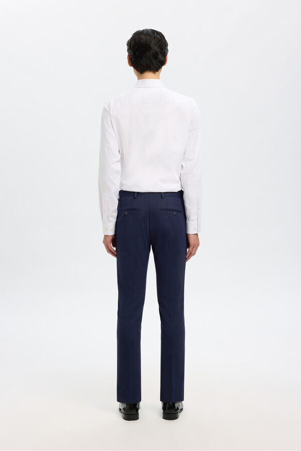 Selected Terno slim fit de duas peças em lã fria Azul