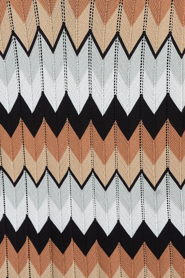 Silbon Vestido punto largo espiga Marr&oacute;n