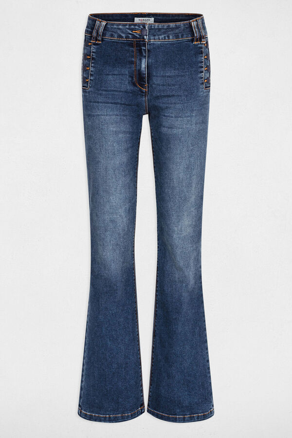 Cortefiel Flare jeans with buttons Blue