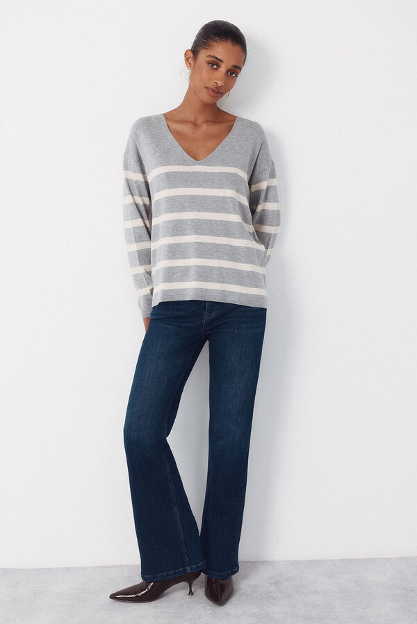 Cortefiel V-neck jumper Grey