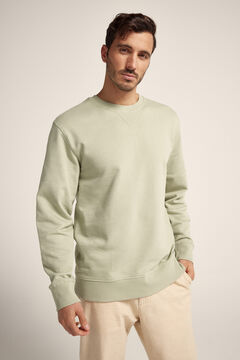 Cortefiel Organic cotton crew neck sweatshirt Gray