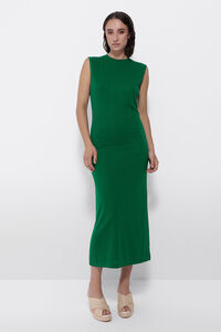 Cortefiel Jersey-knit midi dress Green