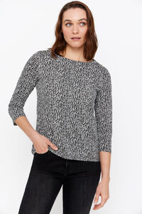Cortefiel Essential t-shirt with button detail Printed grey