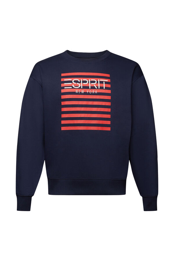 Cortefiel Logo sweatshirt made from sustainable materials Printed blue