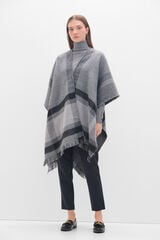 Cortefiel Poncho reversible jacquard Estampado gris