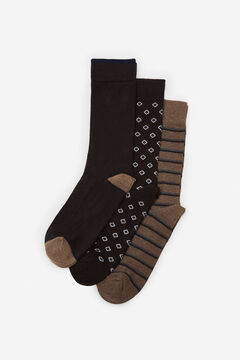 Cortefiel 3-pack socks Dark brown
