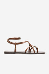 Cortefiel Flat strappy sandal Brown