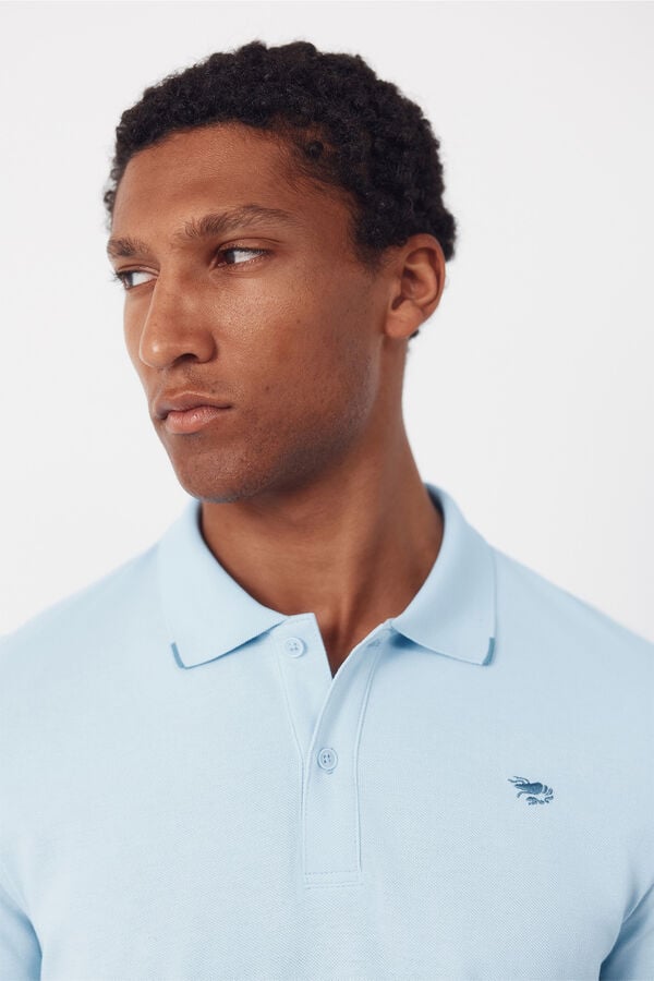 Cortefiel Embroidered polo shirt Blue