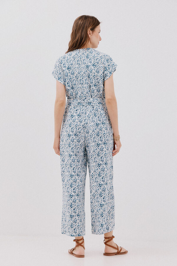 Cortefiel print crossover jumpsuit Multicolour