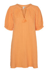 Cortefiel Short cotton dress  Orange