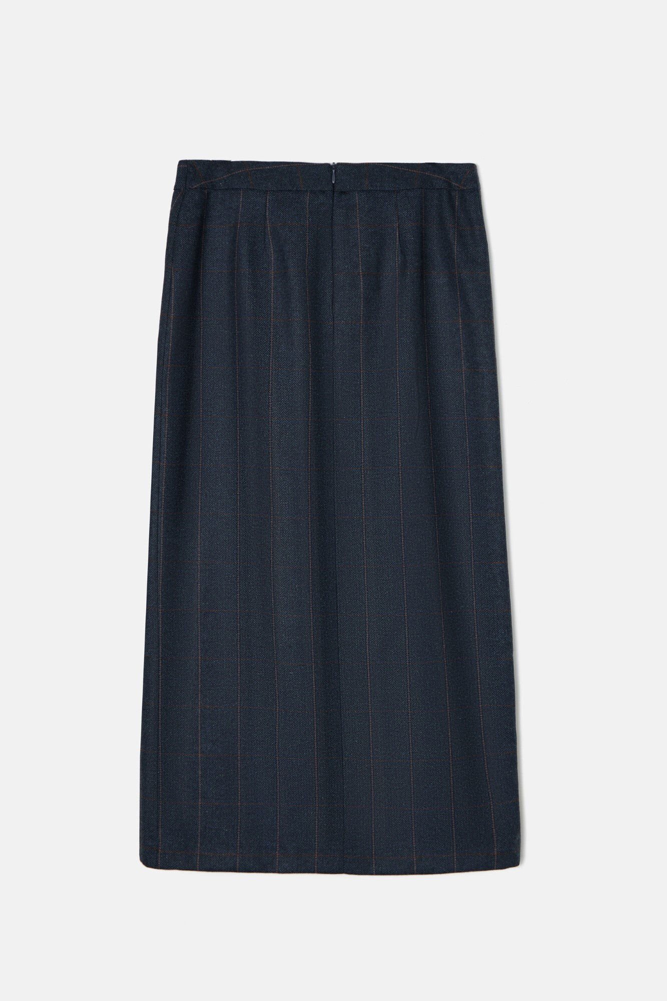 Navy blue herringbone skirt shop