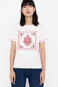 Cortefiel T-shirt bordada Vermelho