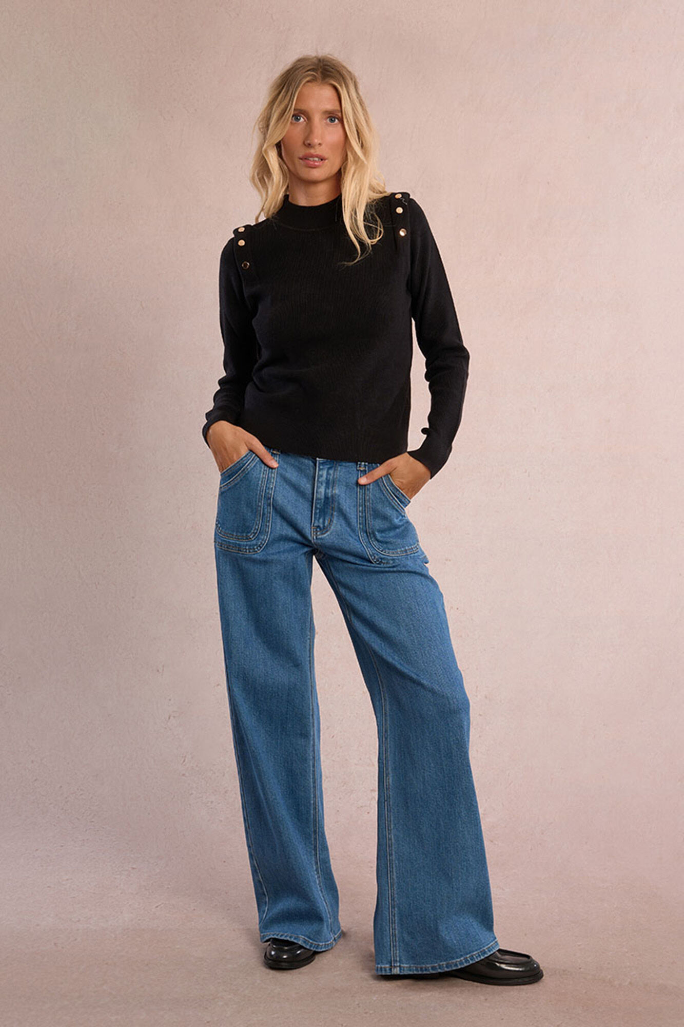 Molly Bracken Camisola de manga comprida com detalhe de mi&ccedil;angas