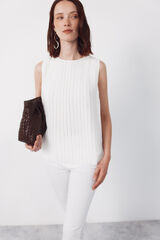 Cortefiel Blusa plissada Branco