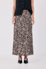 Cortefiel Midi skirt with belt Printed white