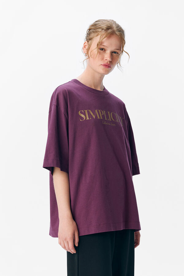 Object Text printed T-shirt Purple