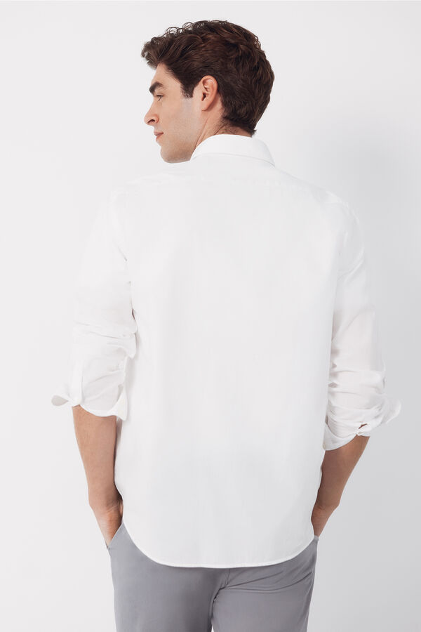 Cortefiel Poplin plain shirt White