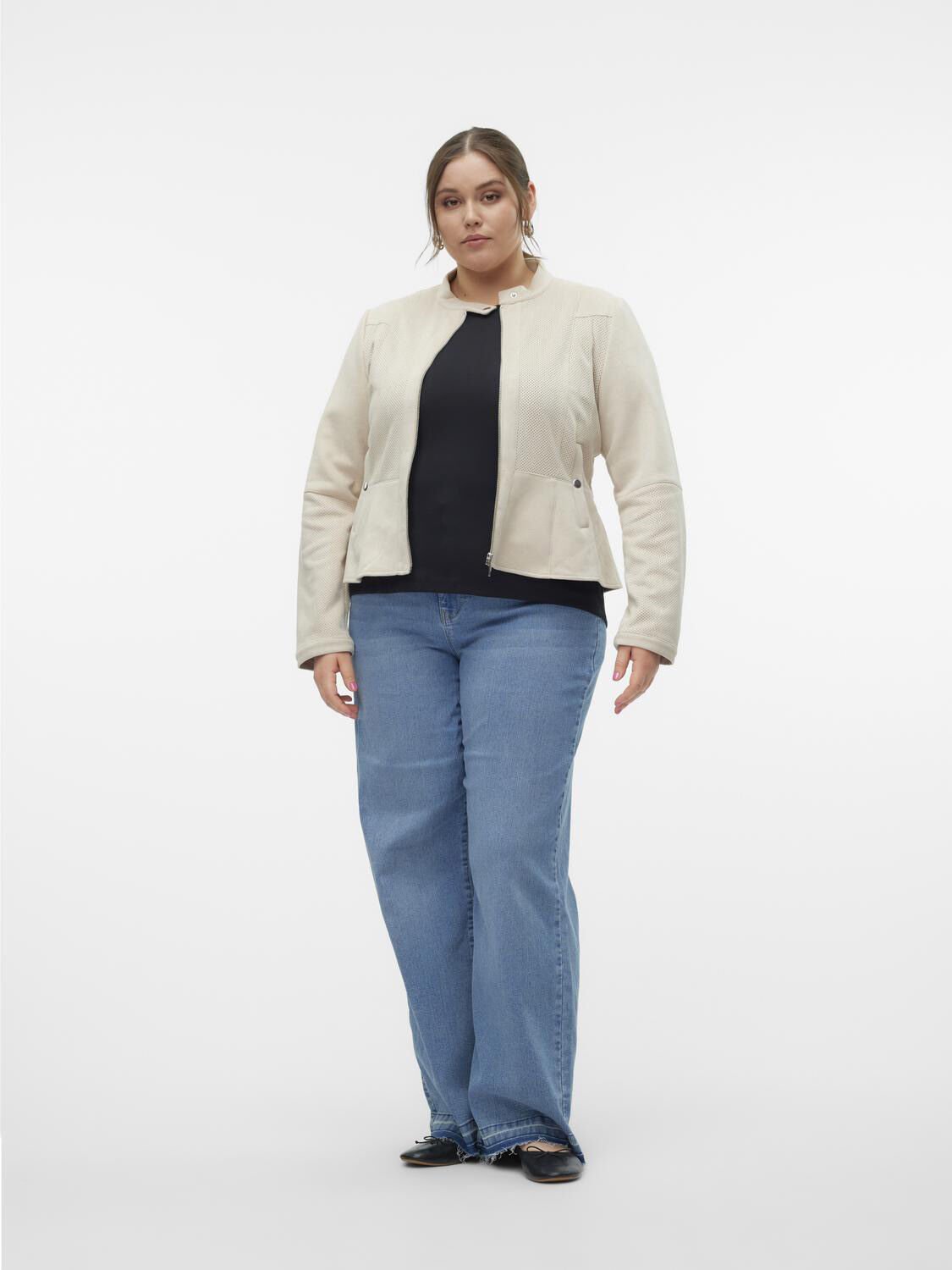 Plus size faux suede jacket new arrivals