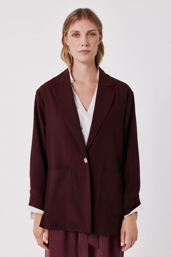 Cortefiel Fluid women's blazer Maroon