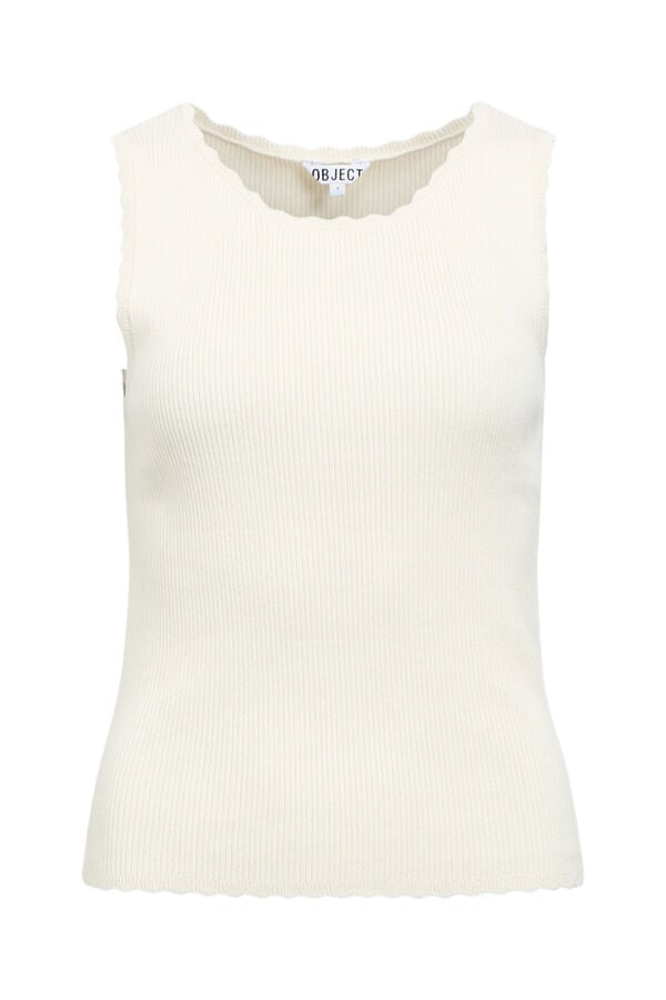 Object Sleeveless jersey-knit top Beige
