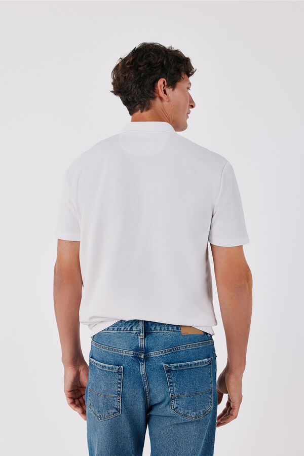 Cortefiel Ottoman structure polo shirt White