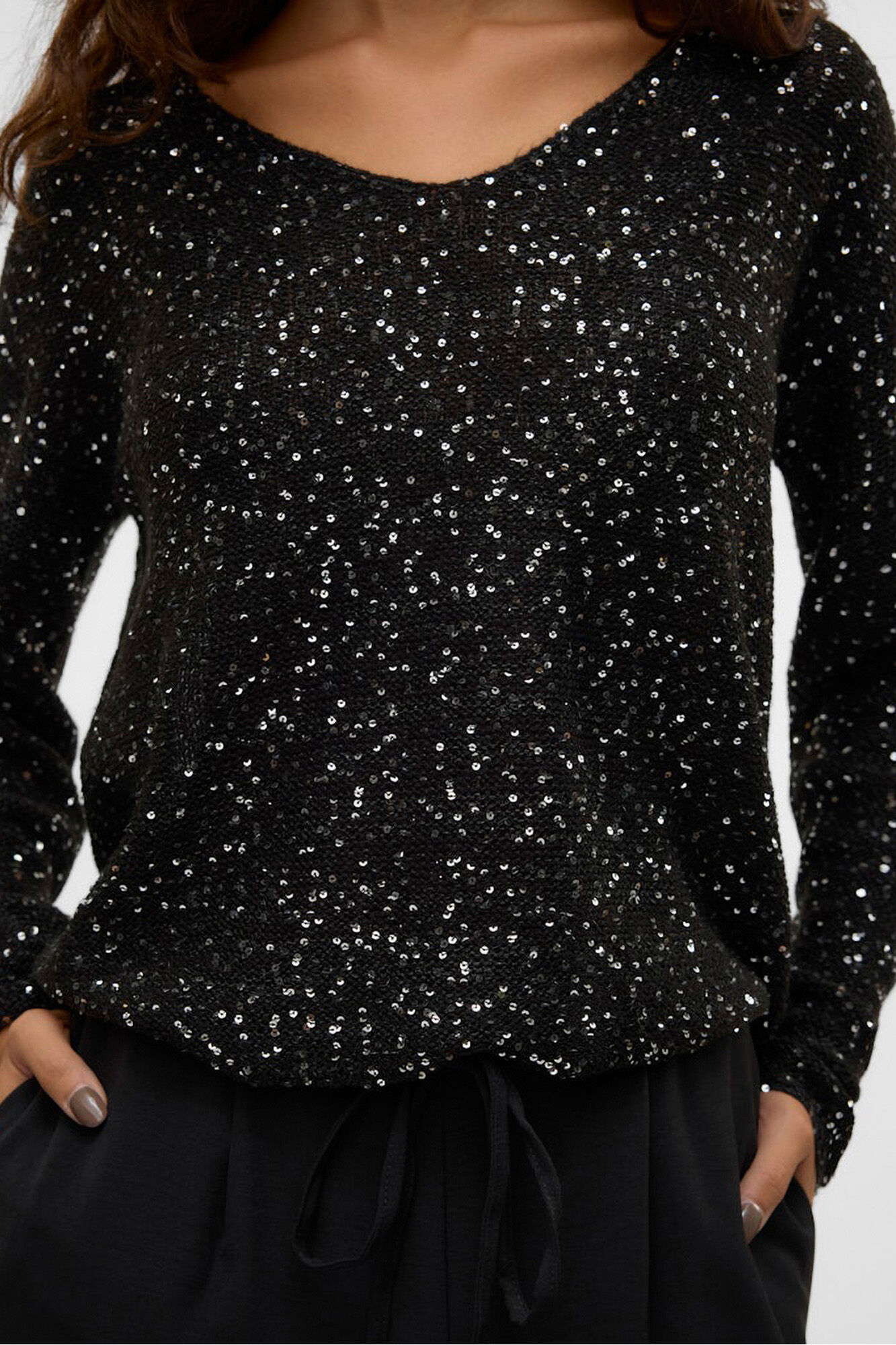 Vero Moda Camisola de lurex e lantejoulas