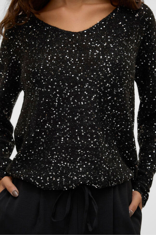 Vero Moda Camisola de lurex e lantejoulas Preto