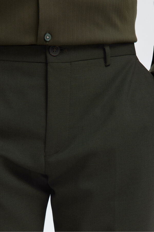 Selected Calça de terno slim fit Verde