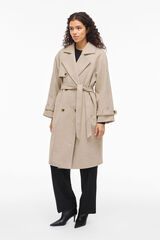 Vila Sobretudo longo de pano com nós Tostado