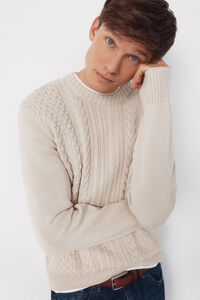 Cortefiel Cable knit round neck jersey-knit 
