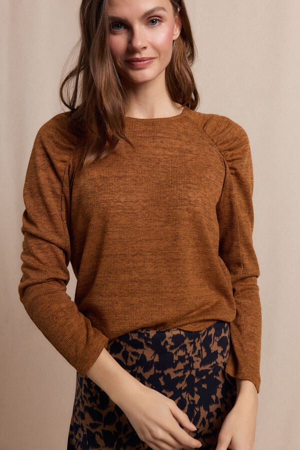Slowlove Top with gathered sleeve Gold