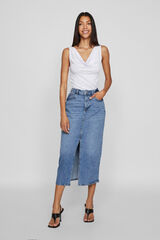 Vila Denim midi skirt Blue