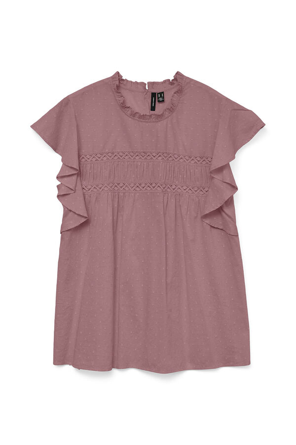 Vero Moda Blusa fluida de gola redonda Roxo