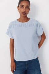 Cortefiel Camiseta canes&uacute; fruncido Azul