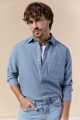 OOTO Camisa lisa fluida Azul