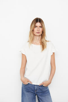 Cortefiel Flounced t-shirt White