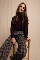 Slowlove Blusa fruncida Granate