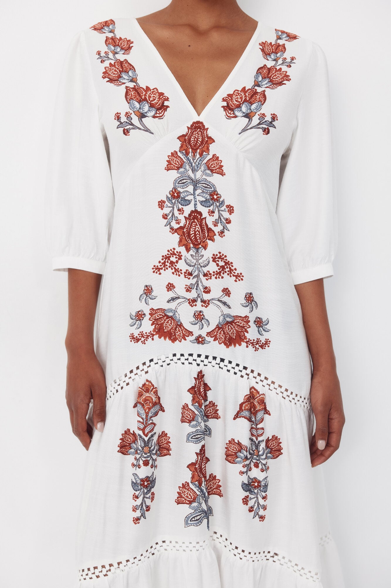 Cortefiel Long printed dress