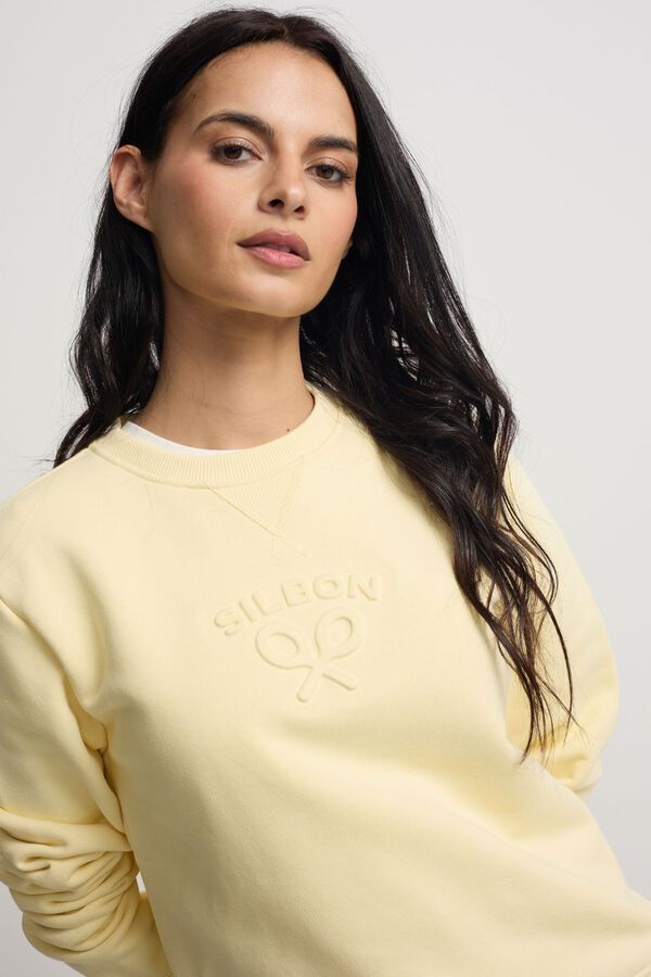 Silbon Sweatshirt de mulher Silbon cl&aacute;ssica Amarelo