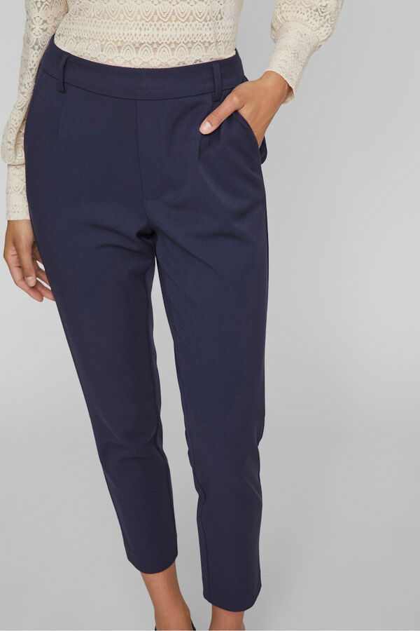 Vila Cal&ccedil;a de vestir capri em viscose Azul