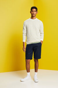 Cortefiel Striped jumper with linen Printed green
