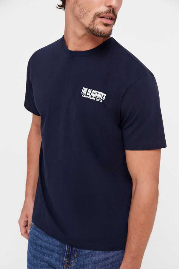 Cortefiel T-shirt licença dos Beach Boys Azul