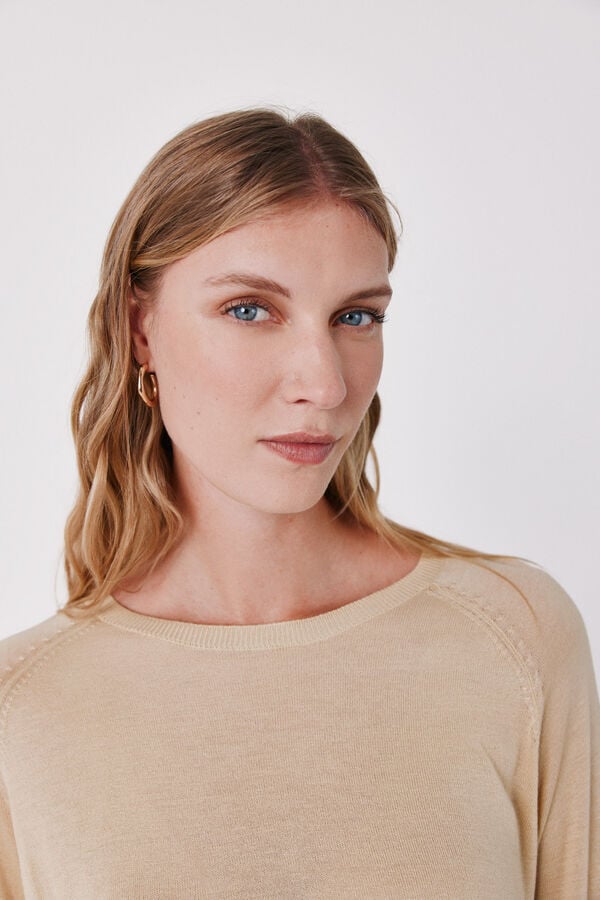 Cortefiel Fine knit jumper Nude