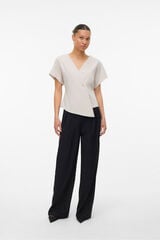 Vero Moda Top de manga corta murciélago Gris