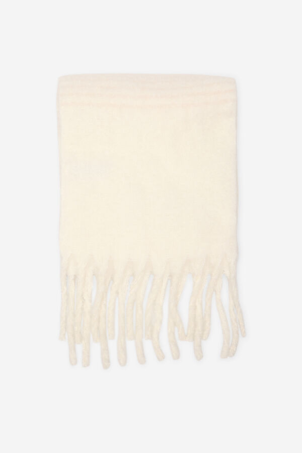 Cortefiel Crossed lines scarf Ivory
