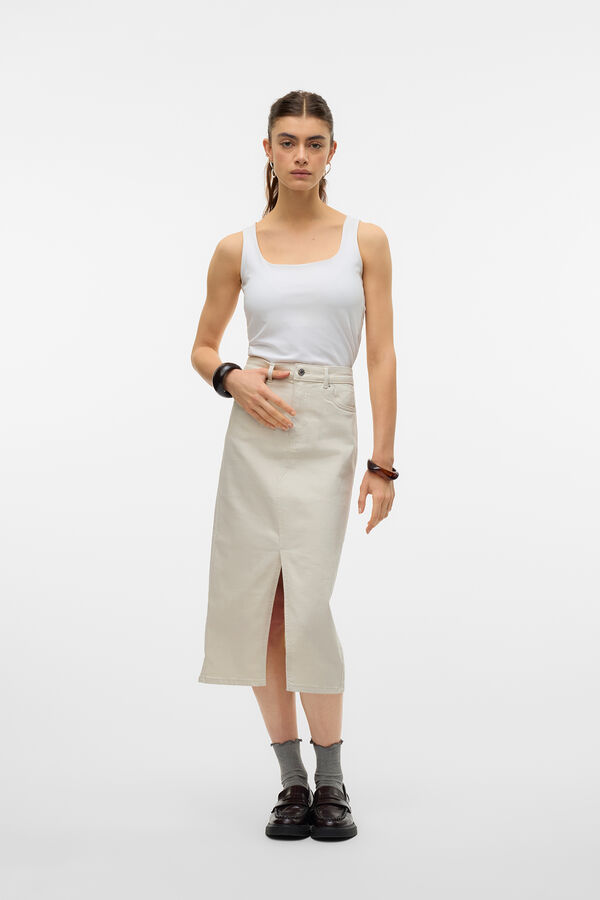 Vero Moda Falda vaquera midi Gris