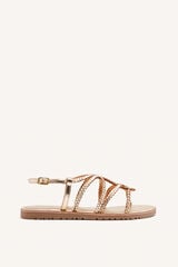 Gioseppo Sand&aacute;lias entran&ccedil;adas de pele orland Dourado