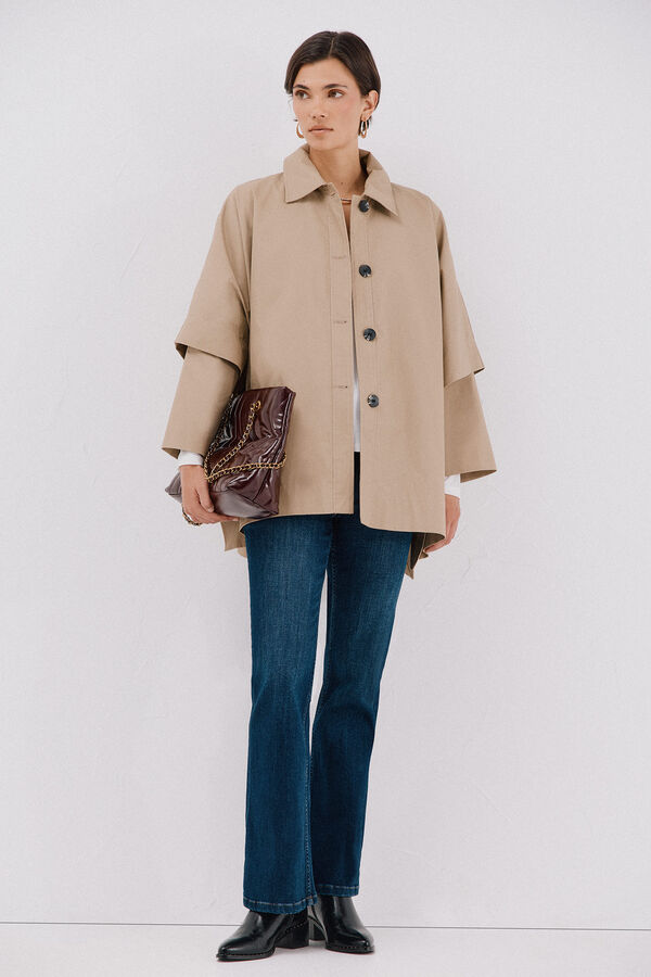 Cortefiel trench coat fabric Beige
