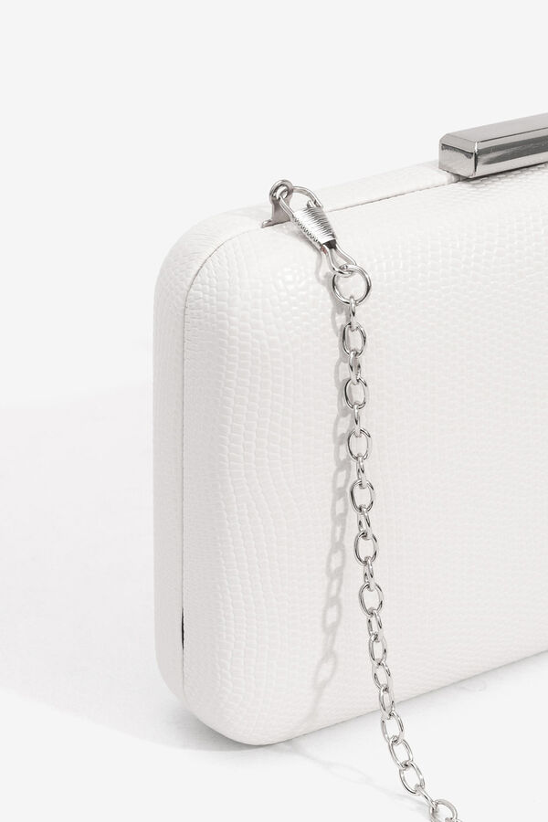 Vilanova Clutch retangular com efeito pele Ecru